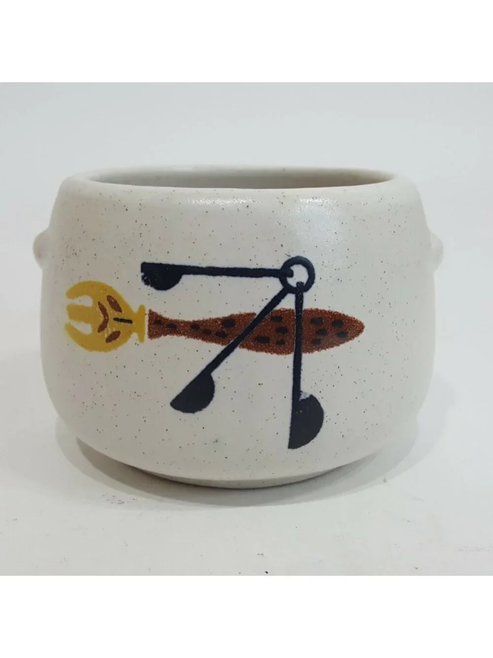 Vintage West Bend Stoneware Bean Pot Crock Bowl 1960's MCM Sauce Grilling 3.50